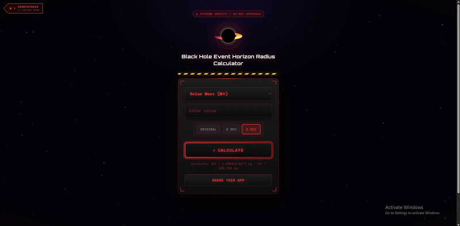 Black Hole Radius Calculator thumbnail